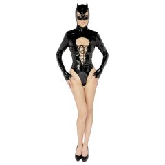   Black Velvet - Body Batwoman s dlouhými rukávy (černé) - M