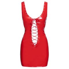 Black Level - lace lacquer mini dress (red)