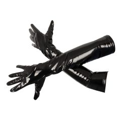 Black Level - lesklé lakované rukavice (černé) - M
