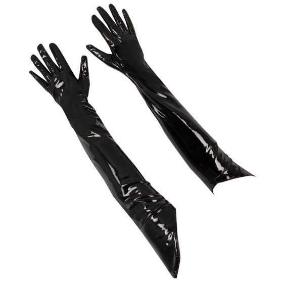 Black Level - extra dlouhé lakované rukavice (černé) - M