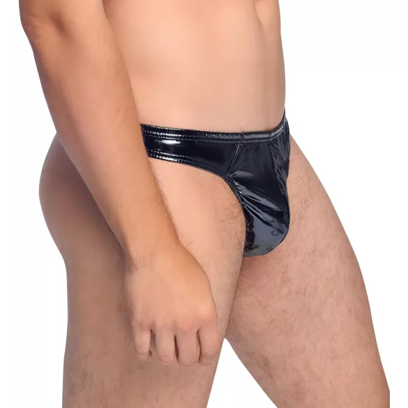 Black Level - pánská tanga - klasická - lesklý lak - černá