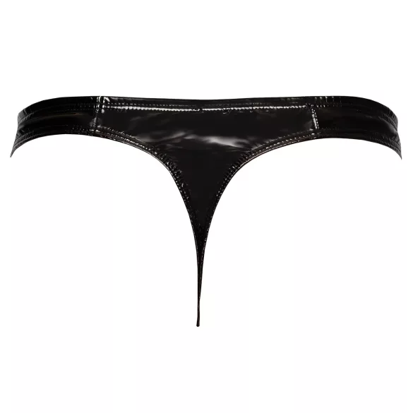 Black Level - pánská tanga - klasická - lesklý lak - černá - M