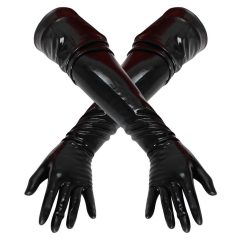 LATEX - dlouhé univerzální rukavice (černé) - M
