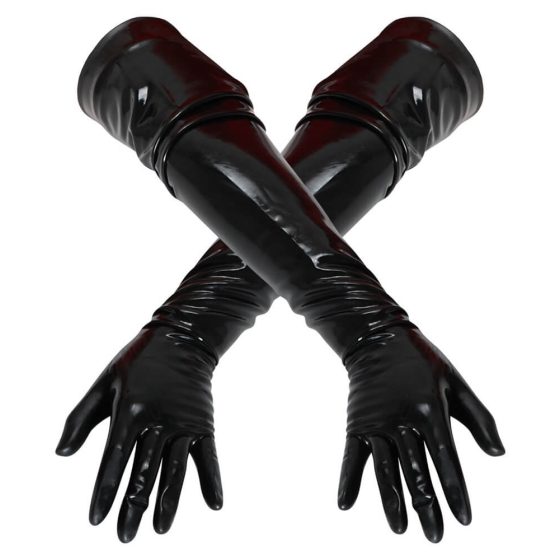LATEX - dlouhé univerzální rukavice (černé) - M