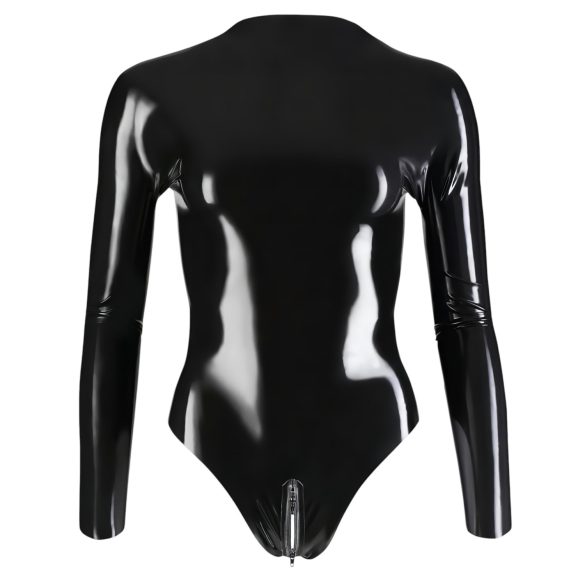 LATEX - dámské body s dlouhým rukávem - černé - 2XL