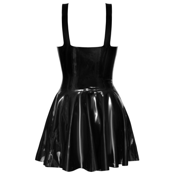 LATEX - mini šaty s volánovou sukní (černé)
