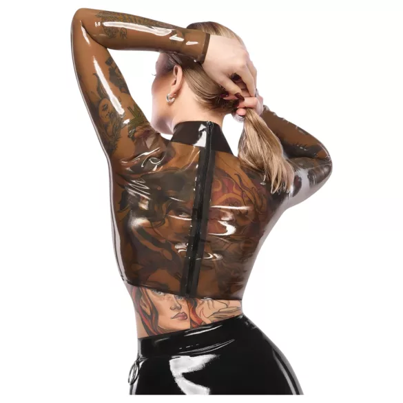 Latexový průsvitný top Late X (průsvitně černý)