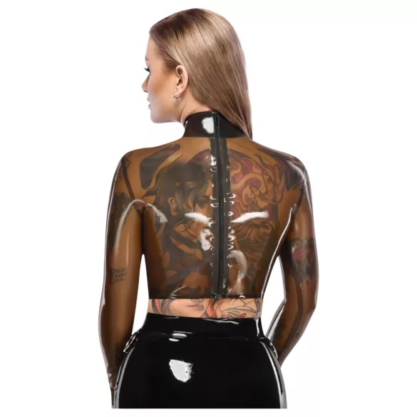 Latexový průsvitný top Late X (průsvitně černý)