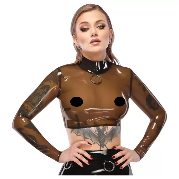 Latexový průsvitný top Late X (průsvitně černý)