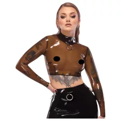 Latexový průsvitný top Late X (průsvitně černý) - M