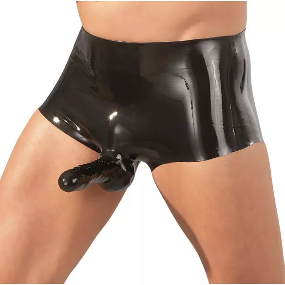 LATEX - boxerky s návlekem na penis - černé