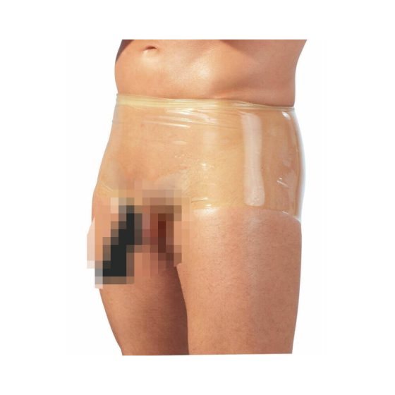 LATEX - boxerky s návlekem na penis (přírodní) - L/XL