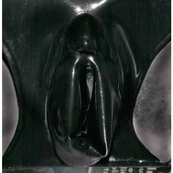 Latex dámské kalhotky s poševním kondomem (černé) - M
