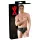 Latexové pánské spodní prádlo s vnitřním análním dildem ve tvaru penisu (černé) - XL
