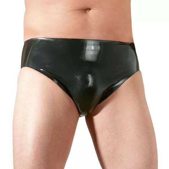 Latexové pánské spodní prádlo s vnitřním análním dildem ve tvaru penisu (černé) - XL
