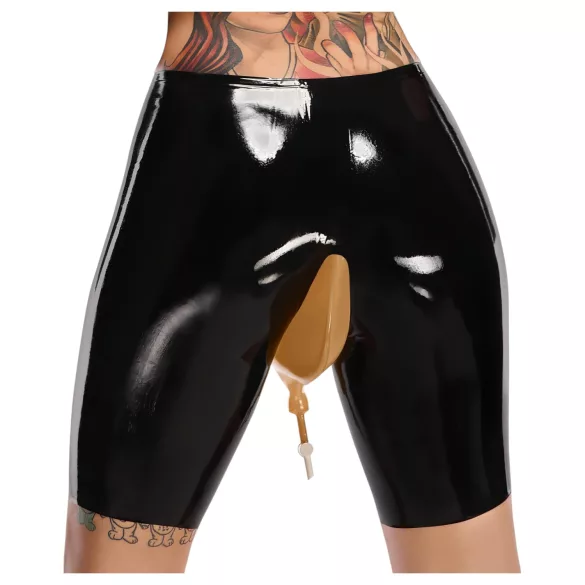 LATEX - latexová spodní část na moč s vypouštěcím otvorem (černá)