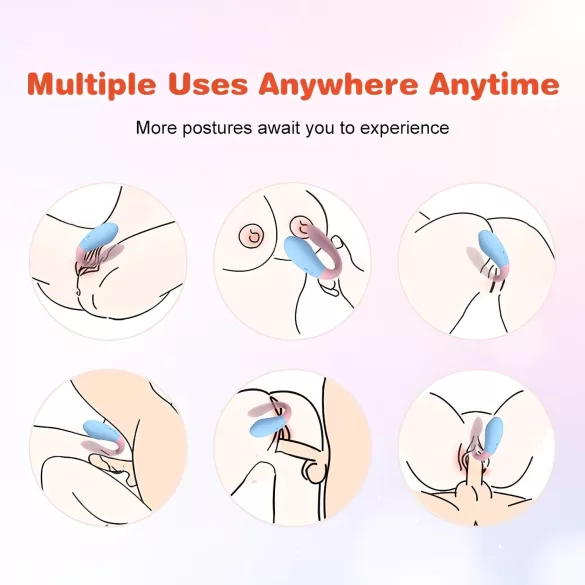 Mrow 03 - párový vibrátor - vodotěsný, akumulátorový - modro-růžový