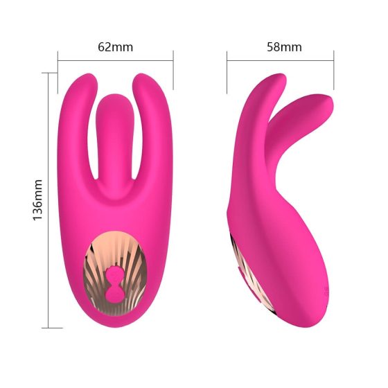 Mrow - bezdrátový vibrátor na klitoris se 3 hroty (růžový)