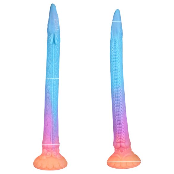 OgazR XXL - fosforeskující anální dildo úhoř - 47 cm (růžová)