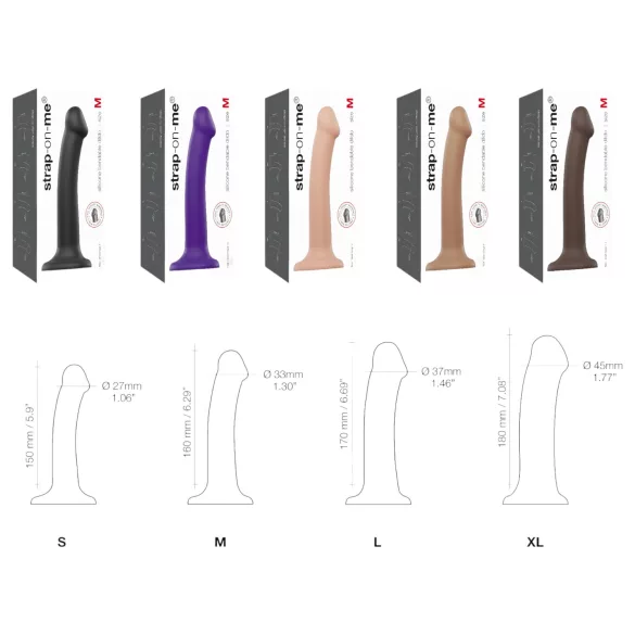 Strap-on-me Dual S - dvojité dildo - dvojitá vrstva - černé