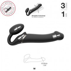   Strap-on-me M - připínací vibrátor bez upevňovacího pásu - střední velikosti (černí)