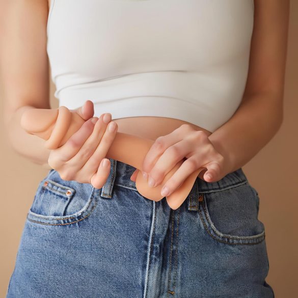 Strap-on-me S - dvouvrstvé přísavkové dildo (přírodní)