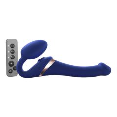   Strap-on-me S - Strap-on vzduchový vibrátor bez řemínků - malý (modrý)
