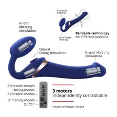   Strap-on-me M - Vzduchový vibrátor bez řemínků - střední (modrý)