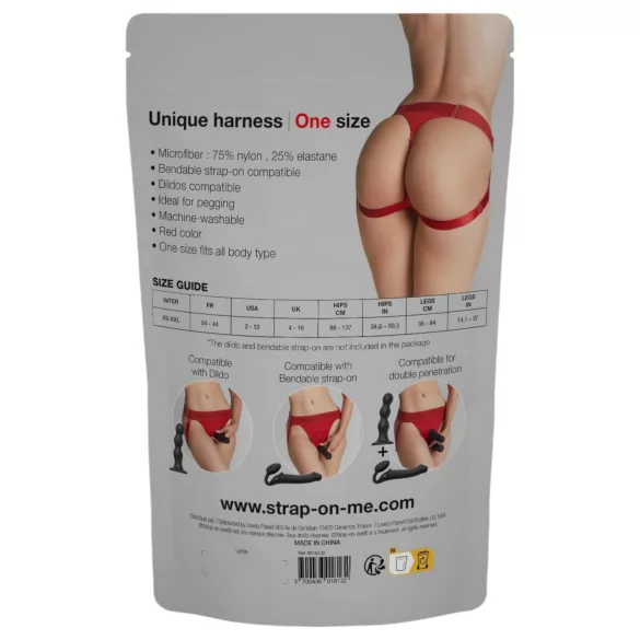 Strap-on-me - spodní popruh na připínací dildo - nastavitelný - červený