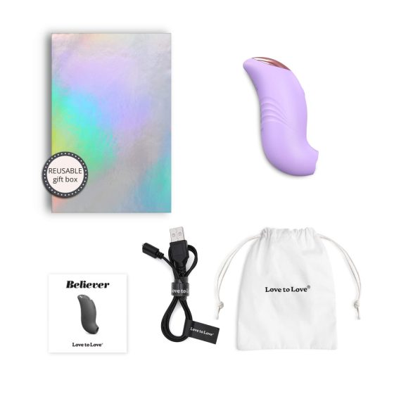 Love to Love Believer - bezdrátový, vodotěsný stimulátor klitorisu (fialový)