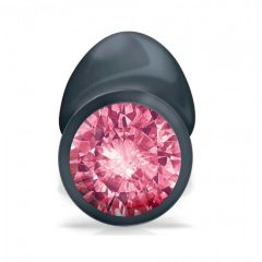   Dorcel Geisha Plug Ruby M - růžové anální dildo s kamínky (černé)