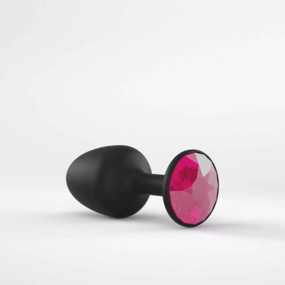 Dorcel Geisha Plug Ruby M - růžové anální dildo s kamínky (černé)
