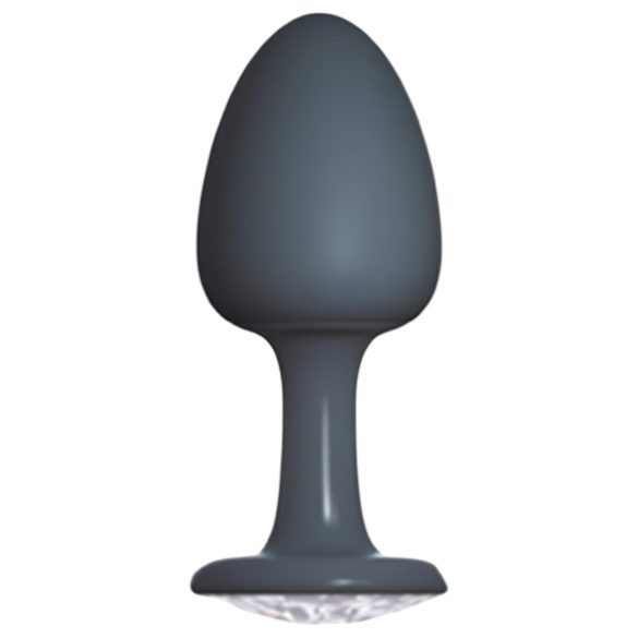 Dorcel Geisha Plug Diamond L - anální plug s bílým kamínkem (černý)