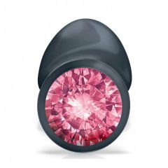   Dorcel Geisha Plug Ruby L - růžové anální dildo s kamínky (černé)