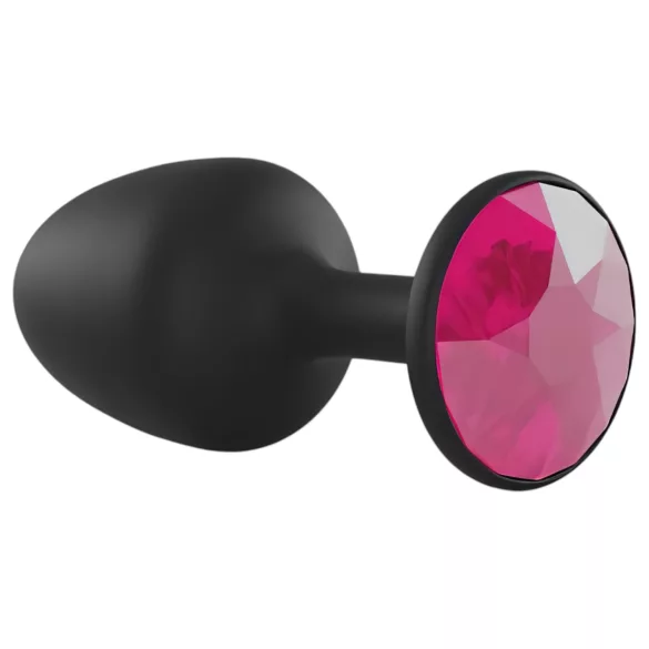 Dorcel Geisha Plug Ruby L - černý anální kolík s růžovým kamenem
