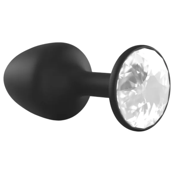 Dorcel Geisha Plug Diamond XL - černý anální kolík s bílými kamínky