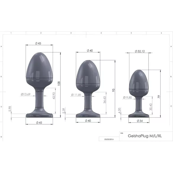 Dorcel Geisha Plug Diamond XL - černý anální kolík s bílými kamínky