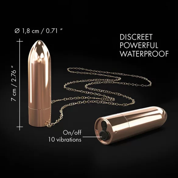 Dorcel - nabíjecí, vodotěsný vibrátor náhrdelník (rosegold)