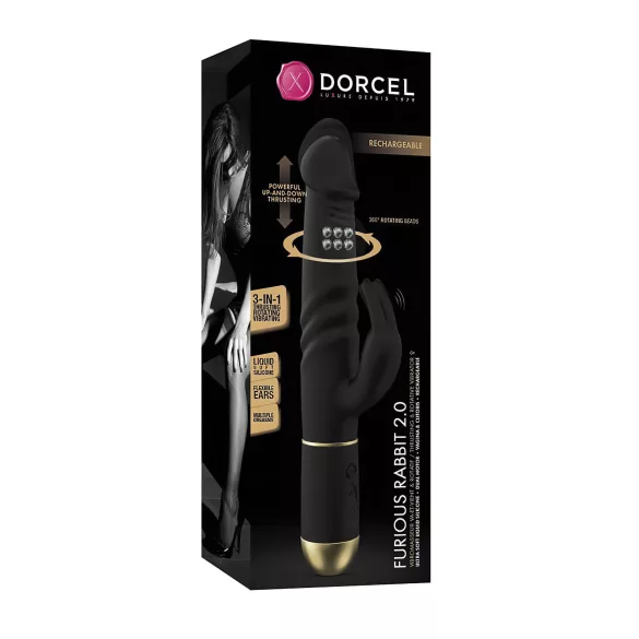 Dorcel - vibrátor s pohyblivým klitorálním stimulátorem - černý