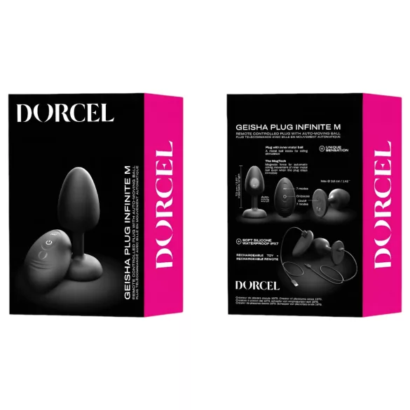 Dorcel - kuličkový, dálkový anální vibrátor M - (černý)
