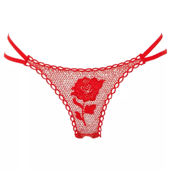 Panty Rose - tanga v růži - červená - S-L
