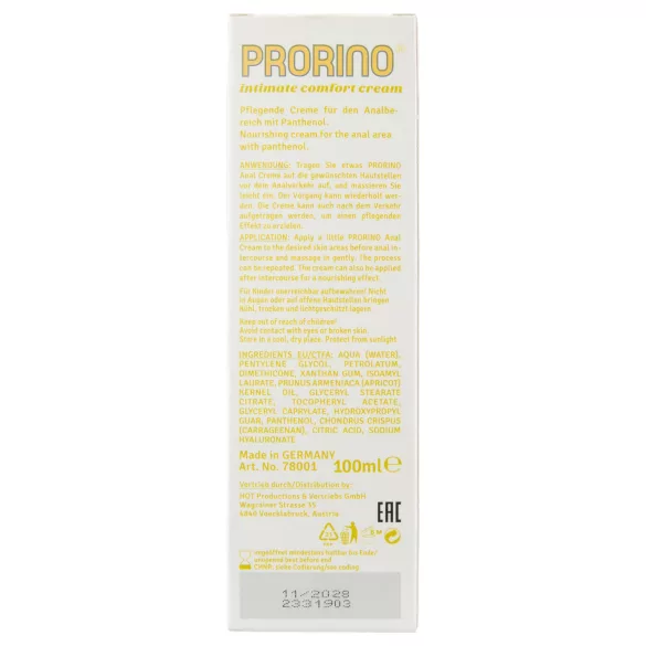 HOT Prorino - anální pečující krém - 100 ml