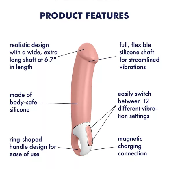 Satisfyer Master - vibrátor pro muže - vodotěsný, nabíjecí - tělová barva