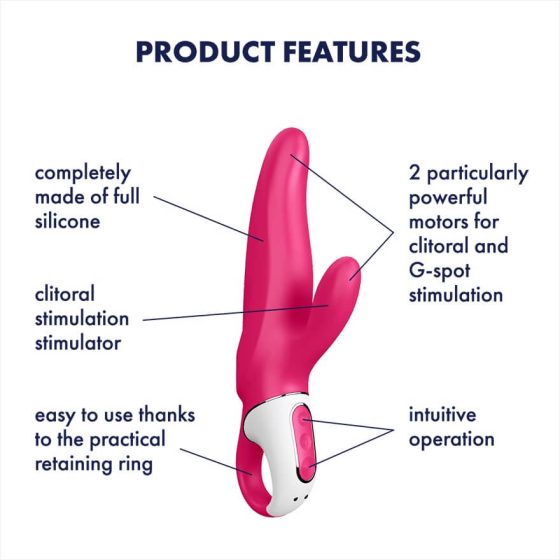 Satisfyer Mr. Rabbit - vodotěsný, nabíjecí vibrátor s ramínkem na klitoris (růžový)