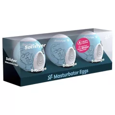   Satisfyer Egg Savage - sada masturbátorů ve tvaru vajíčka - 3 kusy