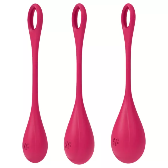 Satisfyer - venušiny kuličky set - 3 díly - červená