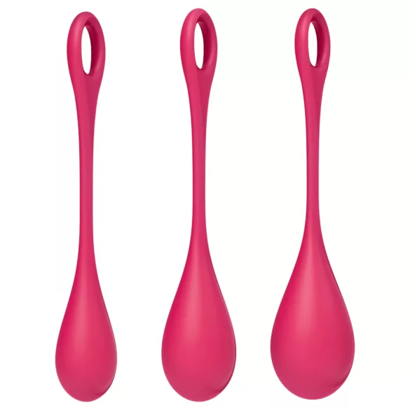 Satisfyer - venušiny kuličky set - 3 díly - červená