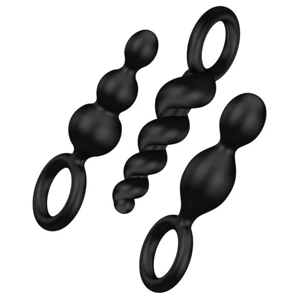 Satisfyer Booty Call - anální kolíky sada - černá - 3 kusy