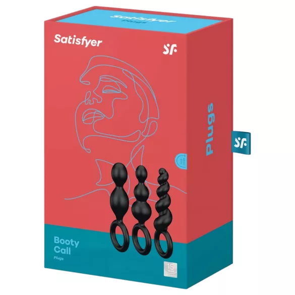 Satisfyer Booty Call - anální kolíky sada - černá - 3 kusy
