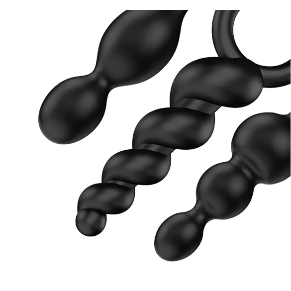 Satisfyer Booty Call - anální kolíky sada - černá - 3 kusy